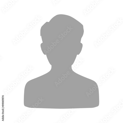 ツーブロックヘアの男性シルエットアイコン　グレー