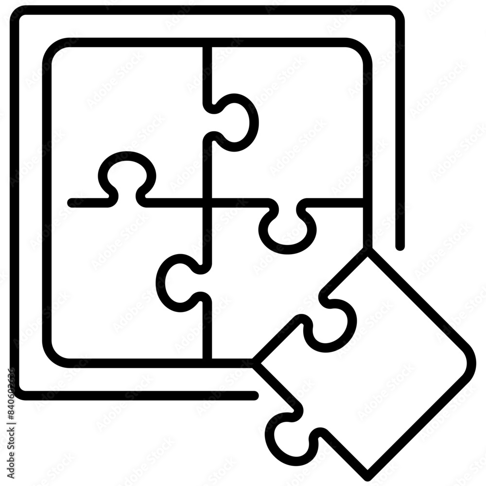 Puzzle Line Icon