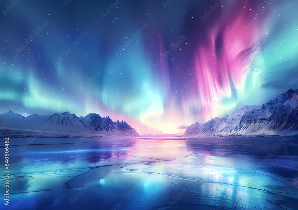 Aurora mountain scenery Aurora mountain scenery