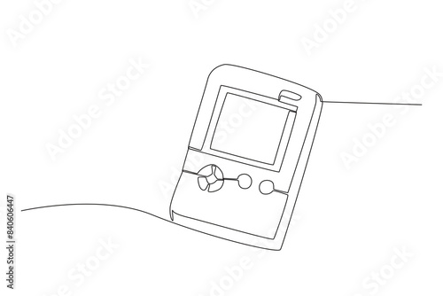 Continuous one line drawing of Game boy. Modern continuous line draw design graphic vector illustration
