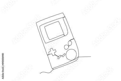 Continuous one line drawing of Game boy. Modern continuous line draw design graphic vector illustration
