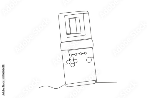 Continuous one line drawing of Game boy. Modern continuous line draw design graphic vector illustration
