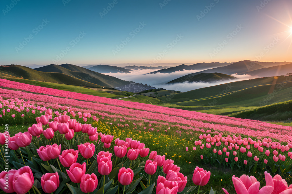 Spring Flowers on Hillsides Spring Flowers on Hillsides