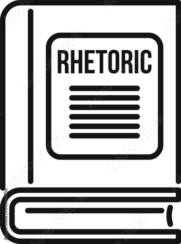 Rhetoric concept icon illustration in black and white symbolic design for education. Communication. Study