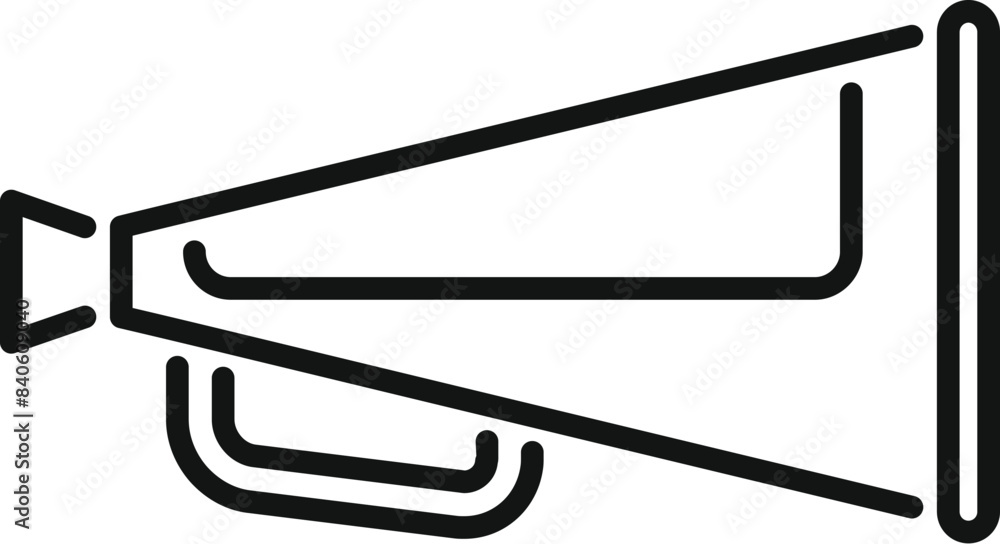Simple outline vector icon of a megaphone, isolated on white background for graphic designs Simple outline vector icon of a megaphone, isolated on white background for graphic designs