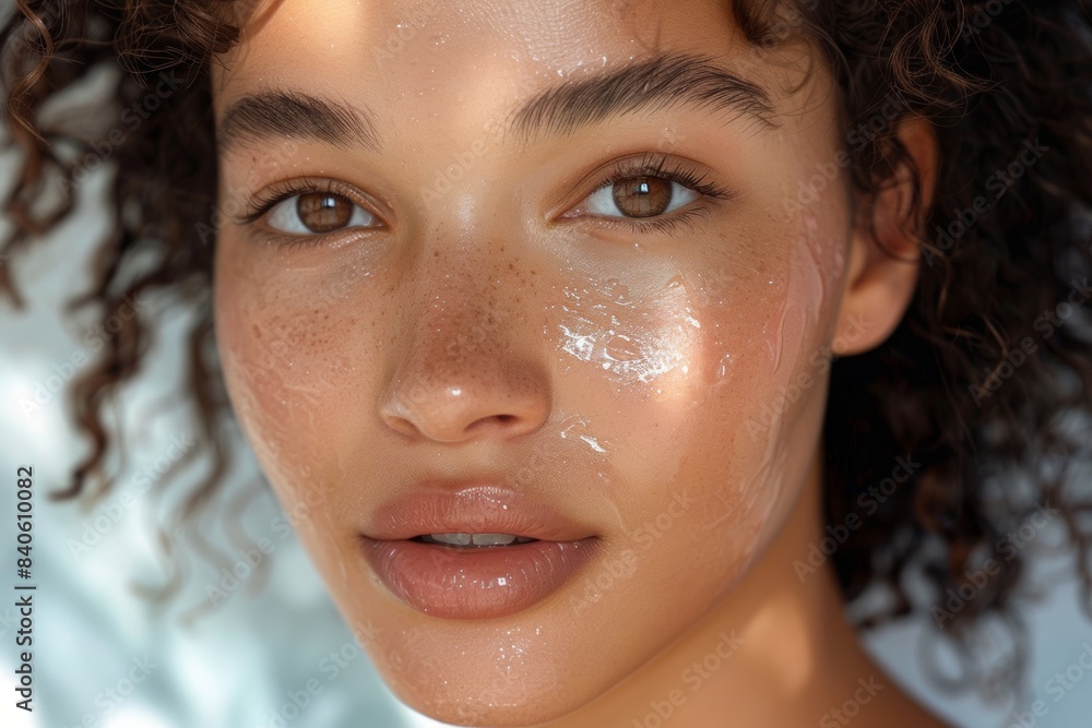 model's flawless complexion, focusing on the intricate details of their skin texture. Emphasize the smoothness and clarity, showcasing the transformative power of skincare model's flawless complexion, focusing on the intricate details of their skin texture. Emphasize the smoothness and clarity, showcasing the transformative power of skincare