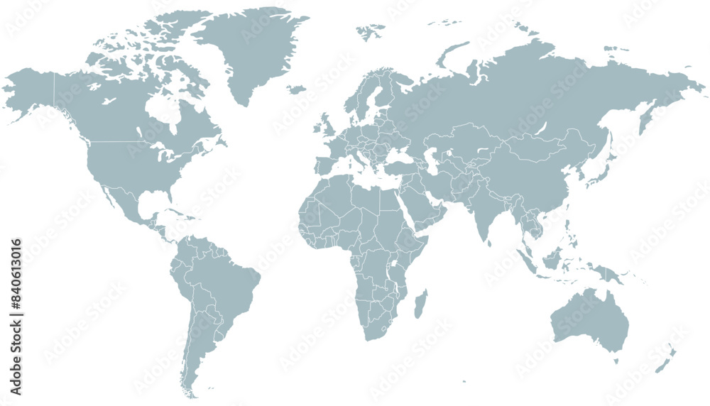 Obraz premium World map. Modern color vector map. Silhouette map 