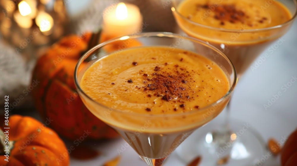 flavors of fall with a creamy pumpkin spice mocktail and a comforting bowl of butternut squash soup flavors of fall with a creamy pumpkin spice mocktail and a comforting bowl of butternut squash soup