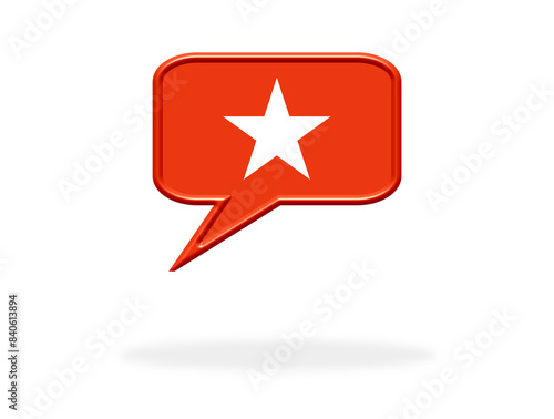 Stern Symbol auf roter Sprechblase photo