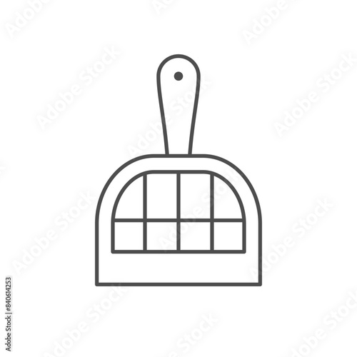 Cat toilet scoop line icon