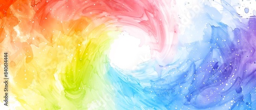 Radiant watercolor rainbow with a glowing effect, perfect for bright and luminous background designs