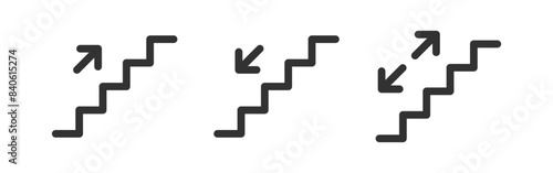 Stair icon. Staircase up, down. Step on the ladder. Upstairs and downstairs.