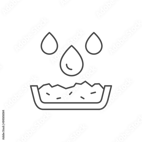 Cat urination line outline icon