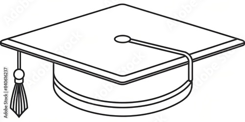 Graduation hat line art , education, graduation, achievement, success, academic, cap, mortarboard, commencement, celebration, hat, symbol, knowledge, diploma, university, college, ceremony