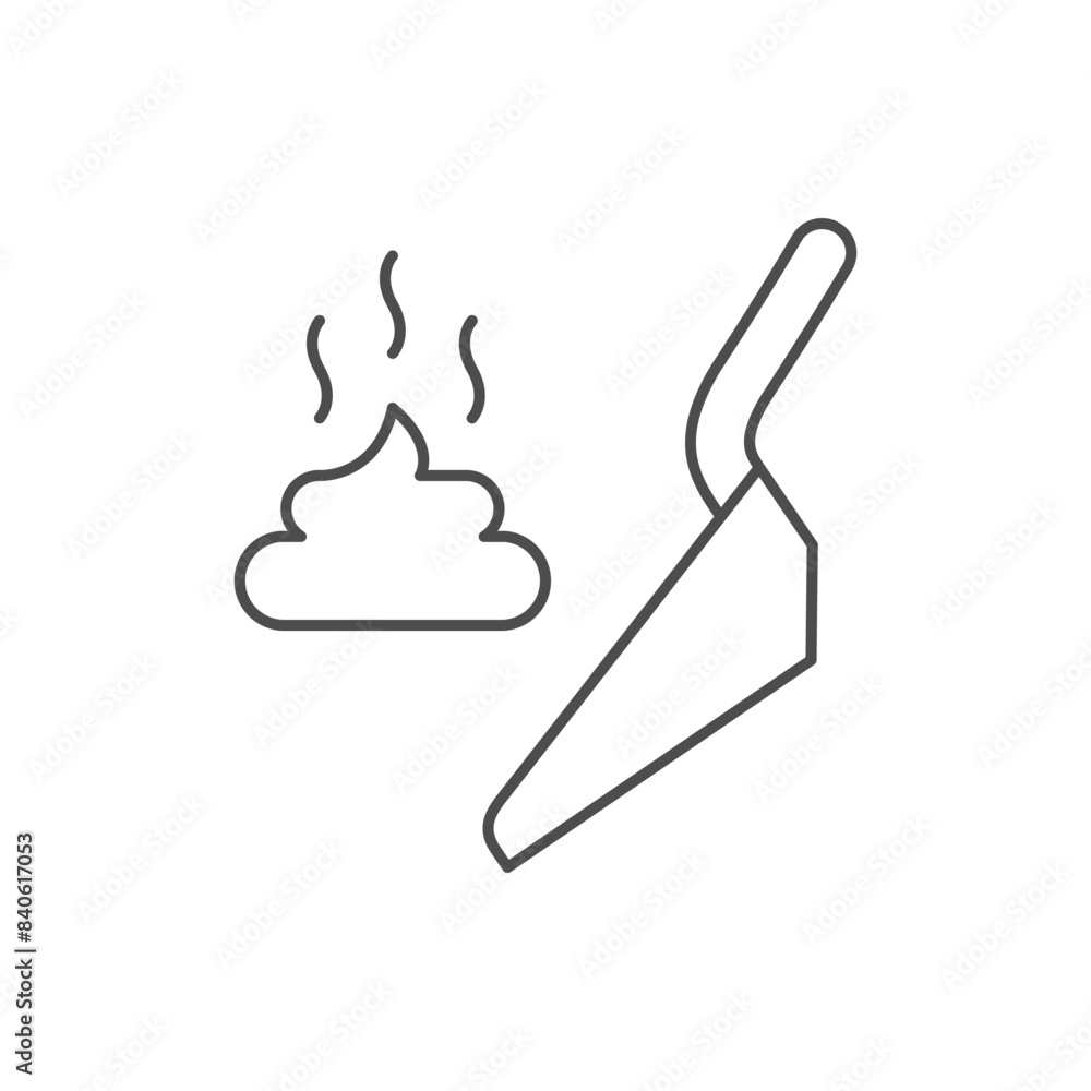 Pet excrement cleaning line icon Pet excrement cleaning line icon
