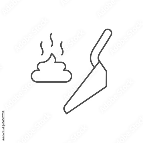 Pet excrement cleaning line icon