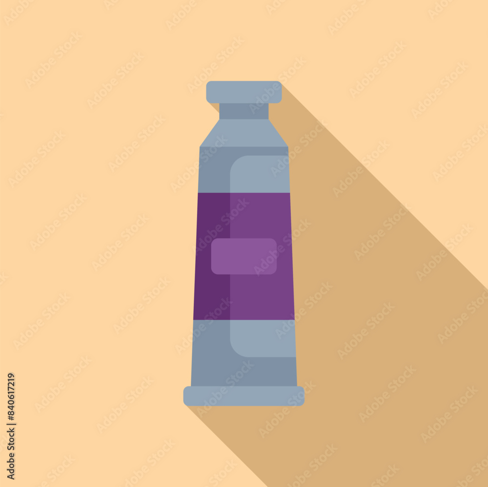 Flat design vector of a toothpaste tube with a minimalistic shadow, ideal for hygiene related graphics