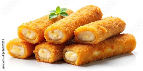 Crispy fried cheese sticks with hot melted cheese filling isolated on background, cheese sticks, crispy, breaded, fried, cheese, liquid, melted, hot, delicious, snack, appetizer, unhealthy