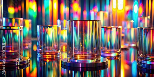 Glass abstract background with colorful light emitter holographic gradient, glass, abstract, background, wallpaper, colorful, light emitter, holographic, gradient, banner, header, poster photo