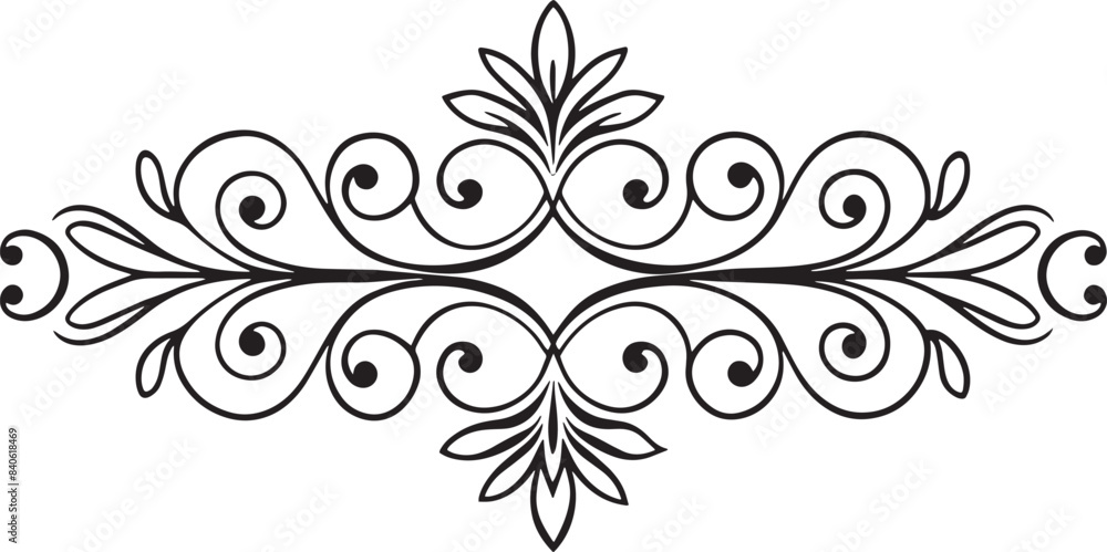 abstract floral ornament illustration black and white abstract floral ornament illustration black and white