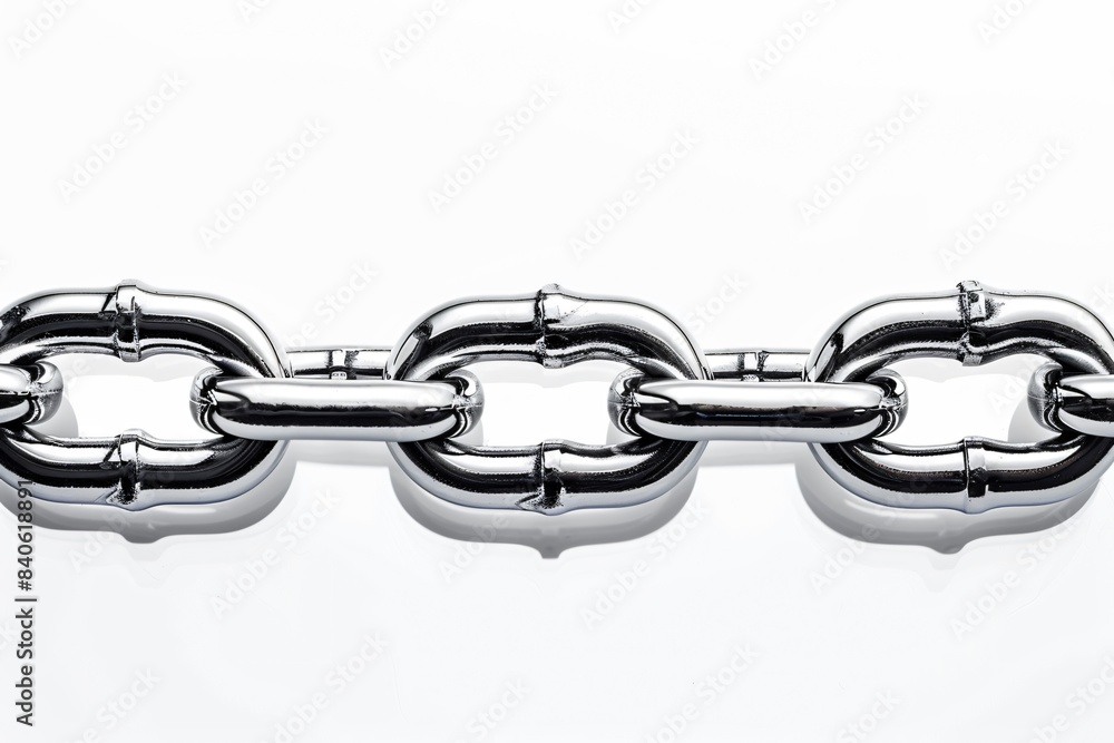 Obraz premium A chain linked together on white backdrop 
