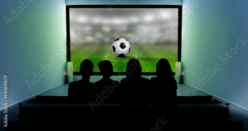 Soccer Fußball auf einem Bildschirm im Heimkino