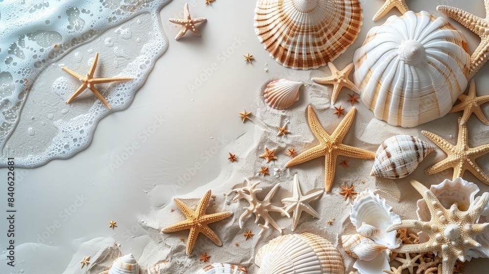 Vibrant Summer Coastal Adventures Seashell on Isolated White Background Vibrant Summer Coastal Adventures Seashell on Isolated White Background