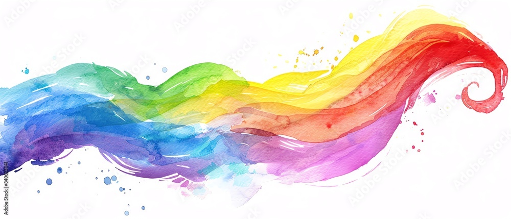 Creative watercolor rainbow with a dynamic flow, perfect for artistic and lively background aesthetics Creative watercolor rainbow with a dynamic flow, perfect for artistic and lively background aesthetics