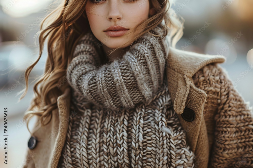 Woman in scarf and coat Woman in scarf and coat