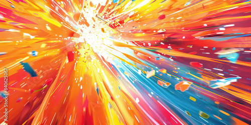 Sale Blitz: Abstract representation of a fast-paced sale event with streaks and flashes of discounts