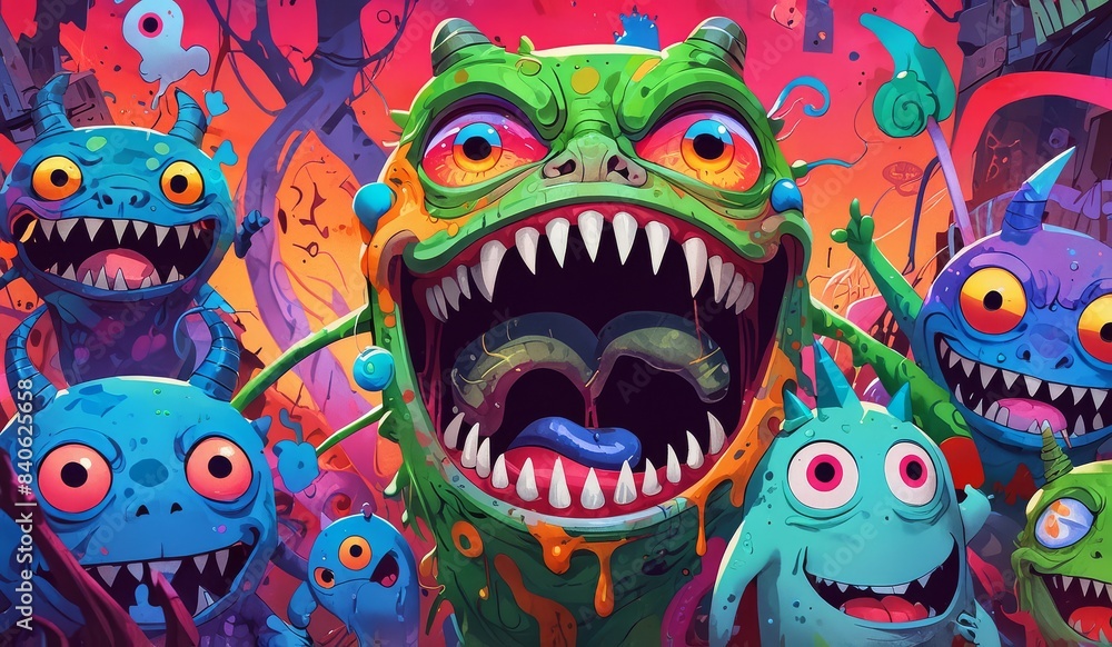 crazy funny scary monsters cartoons psychedelics - generative ai crazy funny scary monsters cartoons psychedelics - generative ai