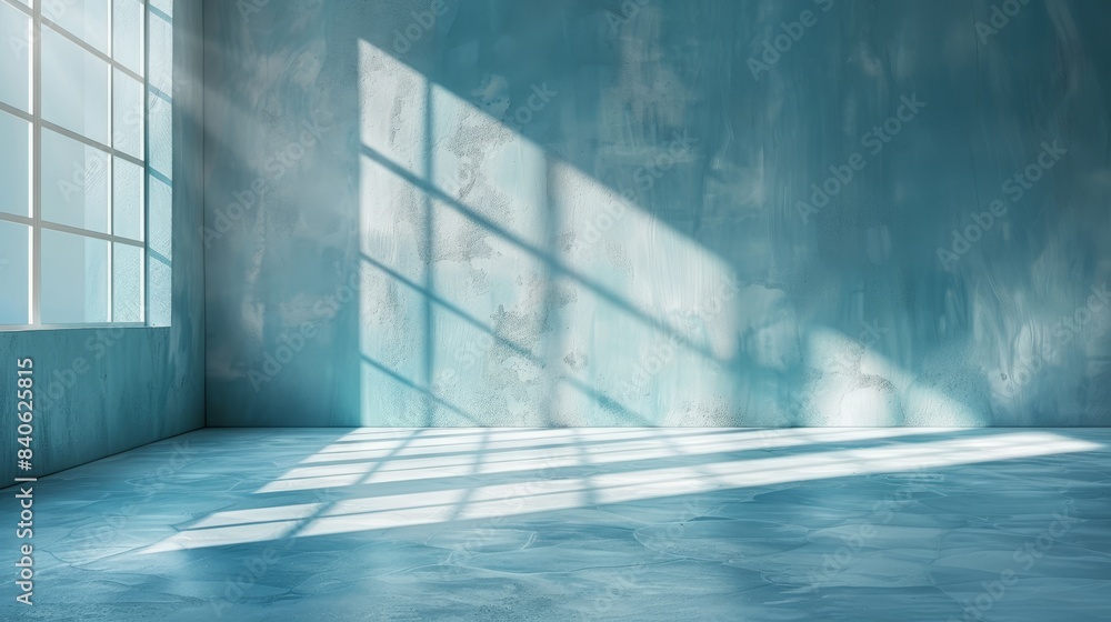 Sunlight Streaming Through a Window in a Blue Room Sunlight Streaming Through a Window in a Blue Room