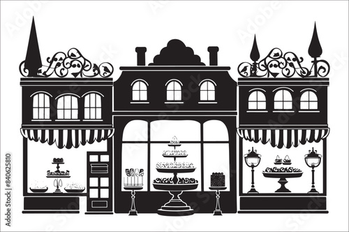 Bakery dessert food Vector, Happy birthday day Cake graphic illustration. chocolate Shop vector illustration.  
