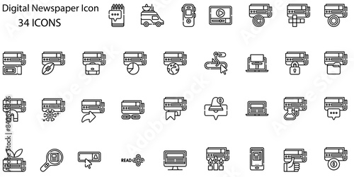Digital Newspaper Line Icon