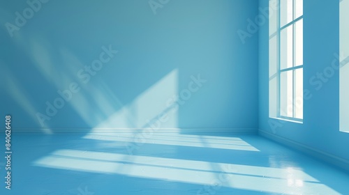 Light Streaming Through Window in a Blue Room