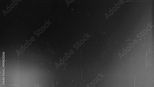 Old film texture with scratches, noise and light leaks. Realistic transparent overlay film texture in black-white, dust and grain. Distressed retro movie or photo negative effect of cinema nostalgia