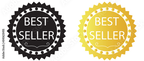 Best seller badge icon with wreath laurel. Best seller badge design. Set of badge best seller, best choice, and best price. vector illustration.