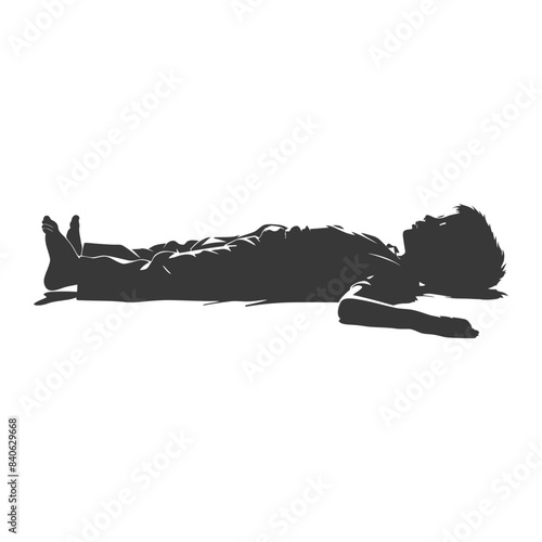 Silhouette of person laying down with arms and legs spread.
