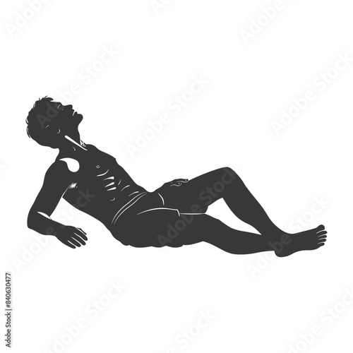 Reclining Figure: Grey Silhouette of a Man, Looking Upward.