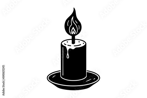 candle line art silhouette vector illustration