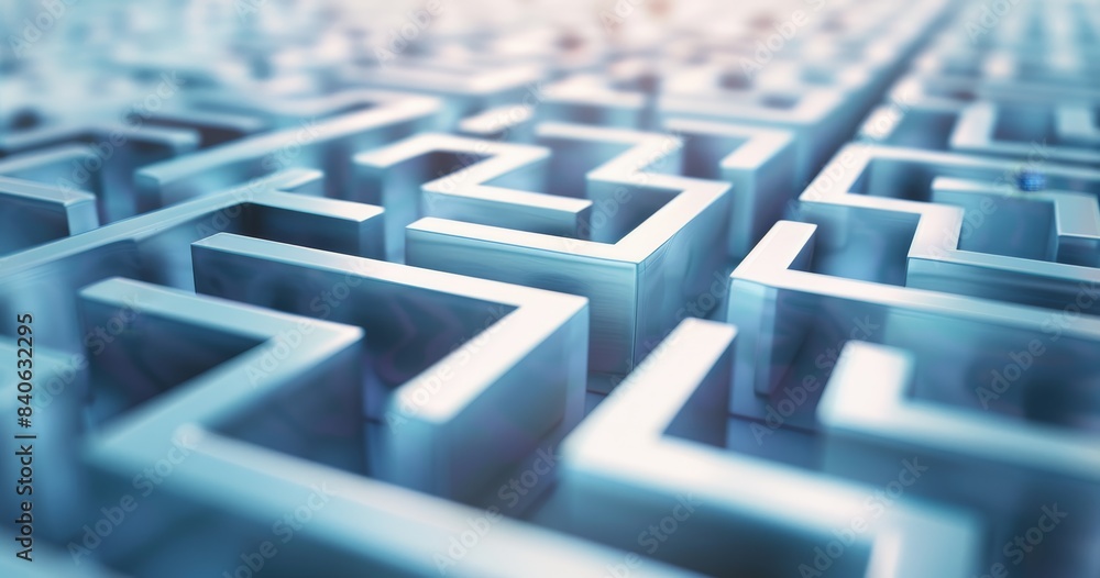 Navigating Success: Digital Maze Illustration Signifying Strategic Paths in Startup Ventures Navigating Success: Digital Maze Illustration Signifying Strategic Paths in Startup Ventures