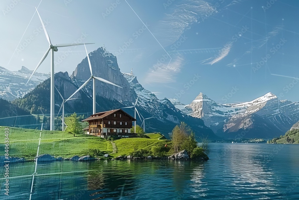 Fototapeta premium the development of renewable energy technologies, such as solar and wind power