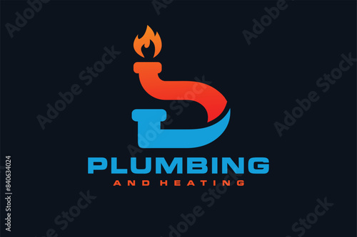 letter D plumbing and heating logo