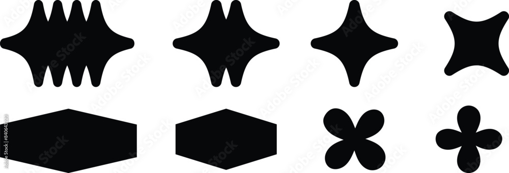 Vector basic shape collection for your design.Set of rough torn paper different geometric shapes with ragged edges Vector basic shape collection for your design.Set of rough torn paper different geometric shapes with ragged edges