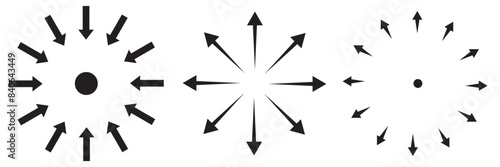 Inward arrow icon vector. Four Arrows icon sign symbol vector. Arrow pointing center vector icon illustration isolated on white background