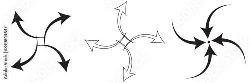 Inward arrow icon vector. Four Arrows icon sign symbol vector. Arrow pointing center vector icon illustration isolated on white background