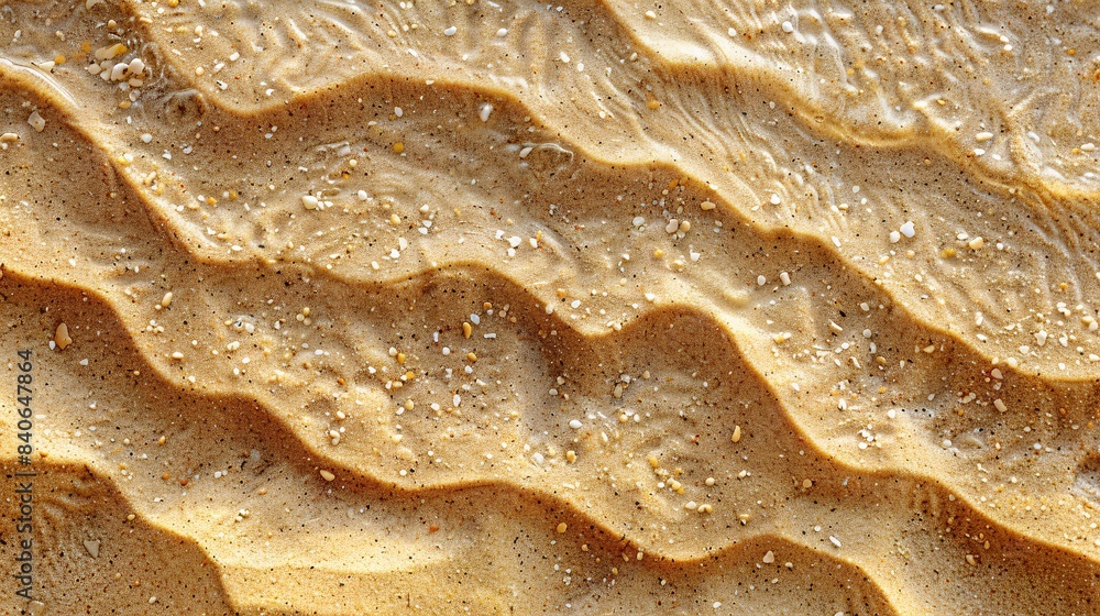 close-up top view of sand and waves close-up top view of sand and waves