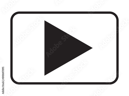  Play button icon. player icon. Video play button symbol on white background. vector illustration.