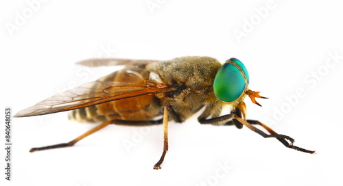 Wallpaper Mural Common horse fly or notch-horned cleg fly isolated on white, Haematopota pluvialis, side view Torontodigital.ca