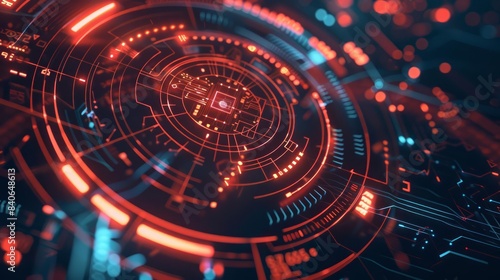 Wallpaper Mural An illustration of futuristic paper with dynamic line circles and advanced circuit board designs, depicting cuttingedge digital connections and hightech communication Torontodigital.ca